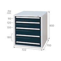 Drawer cabinet system 700 S with 5 drawers