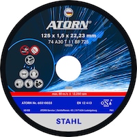 Disco de corte ATORN para metal 125 x 1,5 x 22 mm disco universal