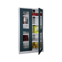 Hinged-door cabinet with doors with viewing window, width 1000 mm