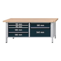 Workbench, series VX 2000 with XL drawers
