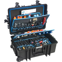 Roller tool case made of high-strength polypropylene with telescopic handle