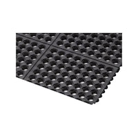 Workplace mat in nitrile rubber, oil and fire resistant, perforated structure