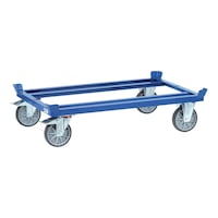 Pallet trolley made of steel, with corner braces, ESD