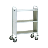 Office trolley with 3 load areas made of wood