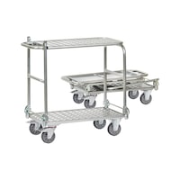 Table trolley with 2 load areas made of aluminium