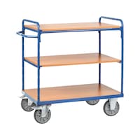 Shelf trolley with 3 load areas
