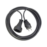 Extension cable with grounding contact plug and coupling
