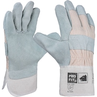 Natural cow skin work glove, lined. Size 11 DIN EN 338