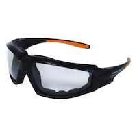 Safety glasses with frame