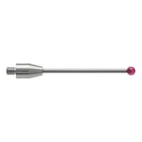 Probe inserts with ruby ball and cemented carbide shaft