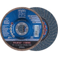 PFERD POLIFAN SGP STRONG STEEL abrasive flap discs, diameter 125 mm, grain 50