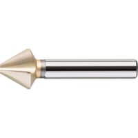 HSS 60° conical countersink, three flutes, extremely uneven pitch