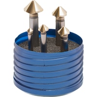 HSS 90° conical countersink set, three flutes, extremely uneven pitch
