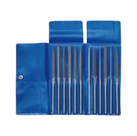 Precision needle files set in plastic pouch