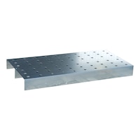Perforated metal grate for small container tray