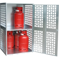 Gas bottle depot with perforated doors and side walls