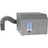Filter attachment with fan and exhaust air control for safety cabinet