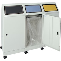 Sheet steel recyclable materials collector 3-tray