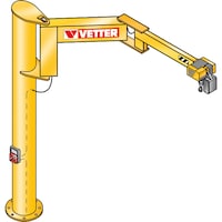 BOY (BS) pillar crane with folding boom - complete set with compound anchor system and chain hoist
