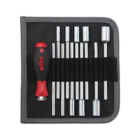 Hexagon socket wrench set with interchangeable blades and telescopic handle