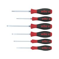 WIHA slotted screwdriver set, slotted/recessed head, 6 pieces, SoftFinish