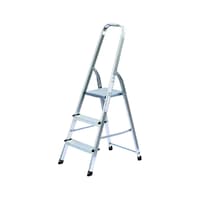 Aluminium household ladders with steps, 1-sided access