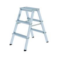 Aluminium step ladder, two-sided access