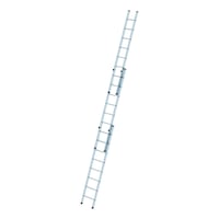 Aluminium extension ladder with rungs, 500 mm wide, without stabiliser