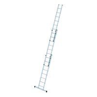 Aluminium extension ladder with rungs, 500 mm wide, standard stabiliser