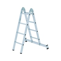 Aluminium folding ladders with rungs, 2 pcs