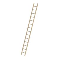 Wooden ladder with steps, without stabiliser