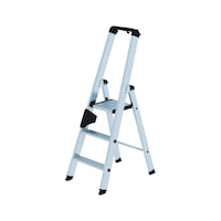 Aluminium standing ladders with steps, with platform, nivello® ladder feet