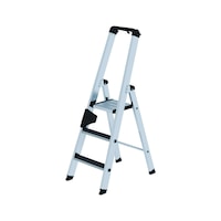 Aluminium standing ladders with steps, with platform, R13 clip-step