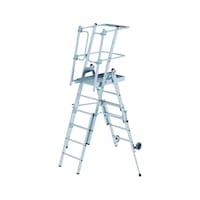 FlexxStep aluminium platform ladder with telescopic attachment