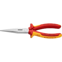 Snipe nose pliers, straight, with VDE-insulated 2-component grip covers