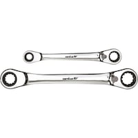 GEDORE double-ring ratchet spanner set, 2 pcs, 8-19 mm