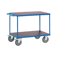 table trolley with 2 loading surfaces made of waterproof coated plywood
