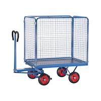 Flat-bed hand truck with wire grid walls