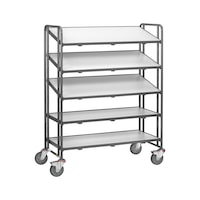 ESD Euro crate trolley 9384, w/ shelves, load cap. 300 kg, load area 1240x610 mm