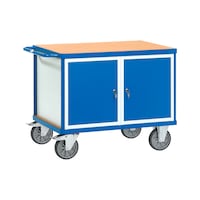 Workshop trolley with 2 closed wing door cabinets