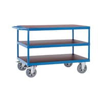Table trolley with 3 wooden load areas