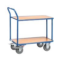 Table trolley with wooden loading areas
