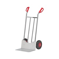 Sack truck made of aluminium with sliding handles and vertical struts