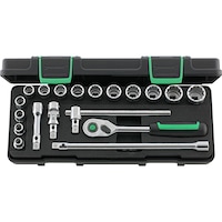 Socket wrench set, 19 pieces