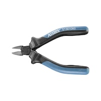 ATORN electronics side cutters, 110 mm, without bevel, with wire clamp