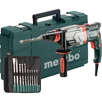 METABO UHEV 2860-2 Quick Set multi hammer, 10 piece drill bit/chisel set