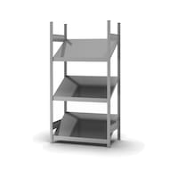 Single-sided slanted shelving rack