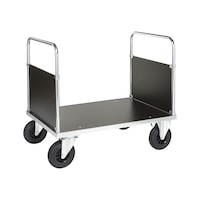 Platform trolley series 500 with 2 front walls, zinc plated