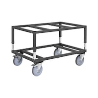 Pallet trolley made of steel, height-adjustable