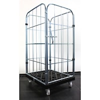 4-sided wheeled container with door, load capacity 500 kg